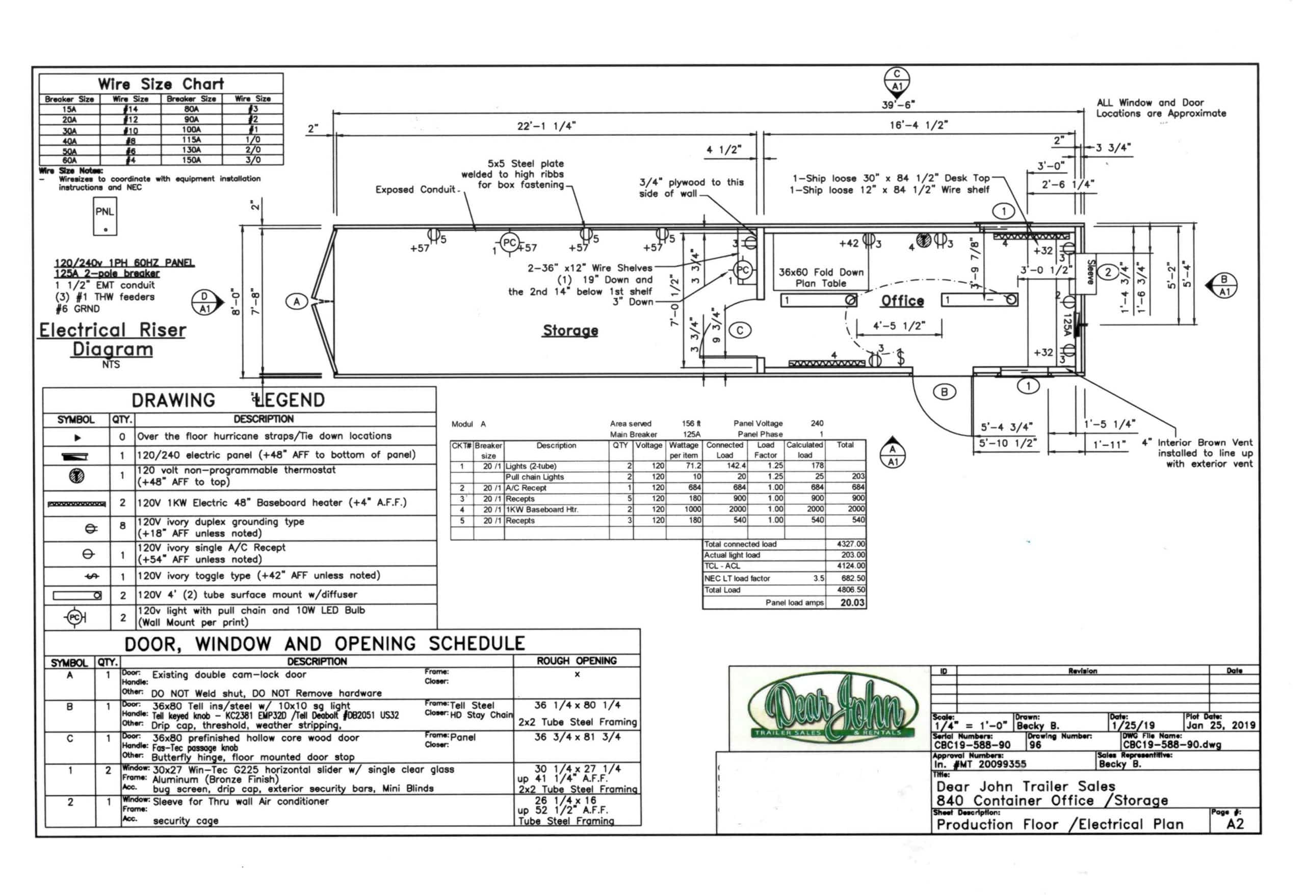 40' Ground Office Container Floorplan 001